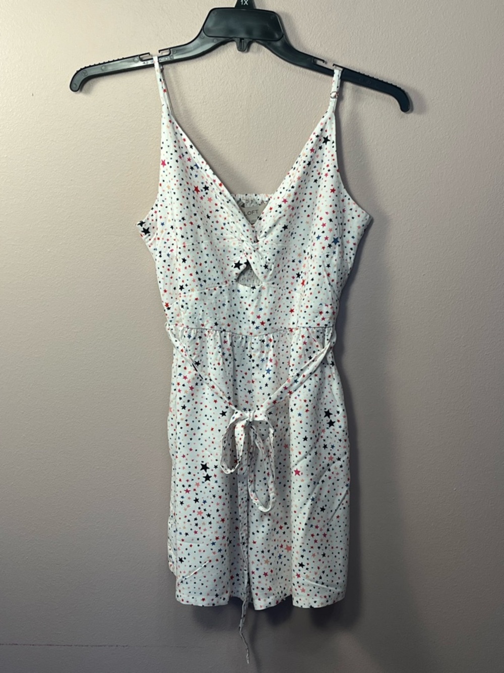 Loft White Star-Print Sleeveless Tie-Waist Skort